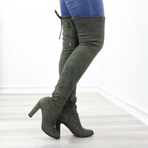 Over Knee High Boots Lace Up Slim Thigh High Heels